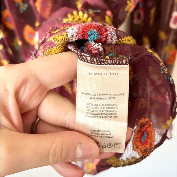 Anthropologie feather bone embroidered blouse floral size XS - Picture 5 of 7